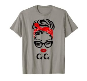 womens gg wink eye woman face gift for gg grandma t-shirt