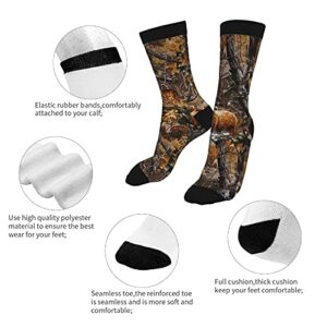 Deer Bear Moose Turkeys Dress Socks Novel Funny Crew socks Contrast Socks