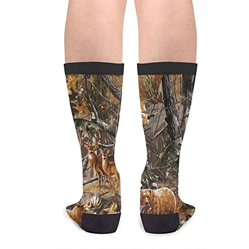 Deer Bear Moose Turkeys Dress Socks Novel Funny Crew socks Contrast Socks