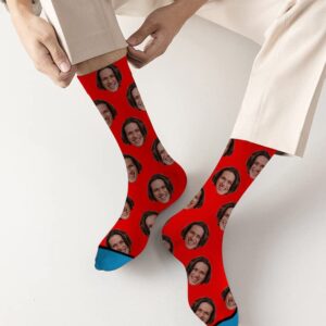 Custom Face Socks for Men, Funny Novelty Socks with Picture, Birthday Gifts for Dad, Boyfriend