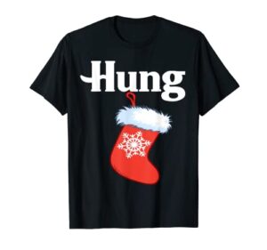 hung christmas stocking funny holiday stocking stuffer t-shirt