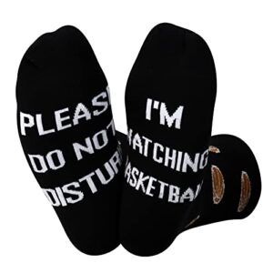 zjxhpo basketball crew sock please do not disture i’m watching basketball novelty sock for basketball lover gift (disture basketball)