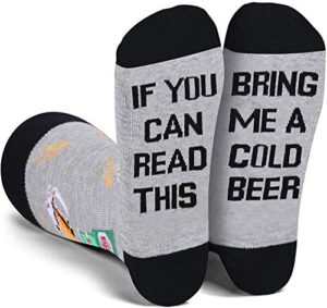 funny novelty socks if you can read this bring me a glass of wine socks crew casual gifts socks (if-bottle)