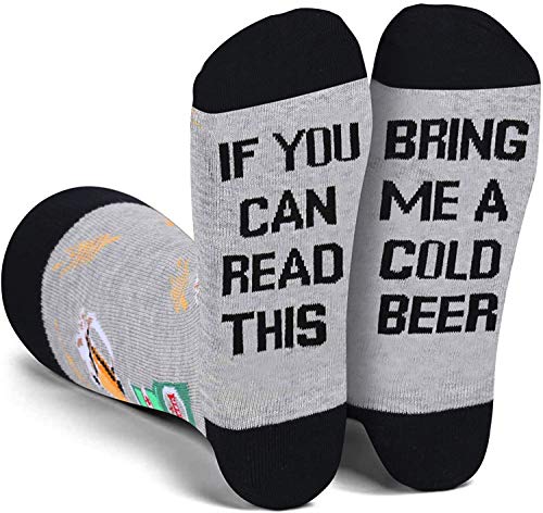 Funny Novelty Socks If You Can Read This Bring Me A Glass Of Wine Socks Crew Casual Gifts Socks (IF-Bottle)