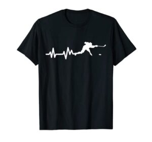 hockey player heartbeat ice hockey gift t-shirt