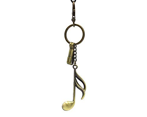 NEWOTE Vintage Bronze Music Note Keychains Men's Women Clef Treble Key Rings for Key BFF Relationship Gift, Set of 3