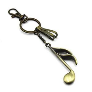 NEWOTE Vintage Bronze Music Note Keychains Men's Women Clef Treble Key Rings for Key BFF Relationship Gift, Set of 3