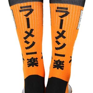 Bioworld Naruto Shippuden Naruto Uzumaki Hidden Leaf Village Logo Athletic Crew Socks