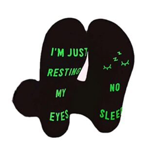 yurlyson i’m not sleeping i’m just resting my eyes novelty crew socks with glow birthday gifts for men father dad grandpa son (luminous-black-eyes-long)