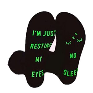 Yurlyson I'm Not Sleeping I'm Just Resting My Eyes Novelty Crew Socks with Glow Birthday Gifts for Men Father Dad Grandpa Son (Luminous-Black-eyes-Long)