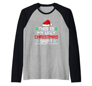 ugly christmas sweater – stocking stuffers raglan baseball tee