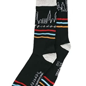 Hyp Friends TV Show All Over Print and Striped Pattern Men's Crew Socks 2 Pair Pack