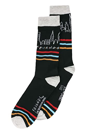 Hyp Friends TV Show All Over Print and Striped Pattern Men's Crew Socks 2 Pair Pack