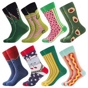 bisousox men’s colorful funny novelty casual cotton crew gift fun dress socks novelty for men father