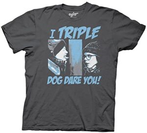 ripple junction a christmas story adult holiday t-shirt i triple dog dare you funny x-mas shirt officially licensed medium charcoal
