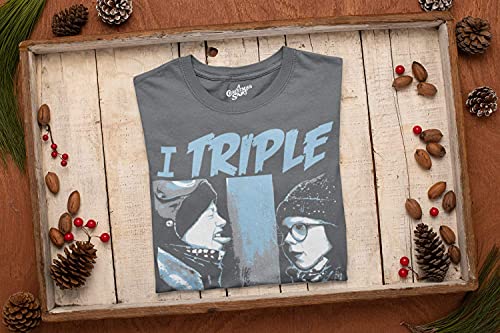 Ripple Junction A Christmas Story Adult Holiday T-Shirt I Triple Dog Dare You Funny X-Mas Shirt Officially Licensed Medium Charcoal