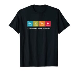 scotch whiskey periodic table of elements t-shirt