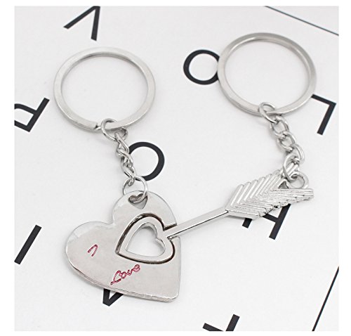 ODETOJOY Matching Puzzles Keychain Engraved Key Ring for Couples Best Friends You Hold The Key to My Heart Forever Couple Keychain