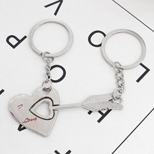 ODETOJOY Matching Puzzles Keychain Engraved Key Ring for Couples Best Friends You Hold The Key to My Heart Forever Couple Keychain