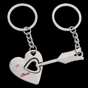 ODETOJOY Matching Puzzles Keychain Engraved Key Ring for Couples Best Friends You Hold The Key to My Heart Forever Couple Keychain