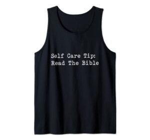 self care tip read the bible tank top