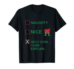 naughty or nice funny christmas tshirt stocking stuffer