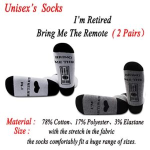 Funny Men’s Retirement Gift I’m Retired Bring Me The Remote Funny Socks Fathers Day Gift For Dad/Husband/Grandpa/Uncle (Bring Me Remote Socks Set)