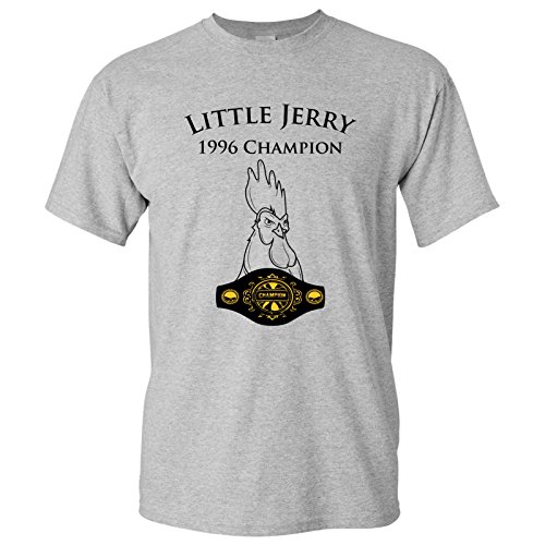 UGP Campus Apparel Little Jerry - Funny Chicken Rooster Champion TV Show T Shirt - X-Large - Sport Grey