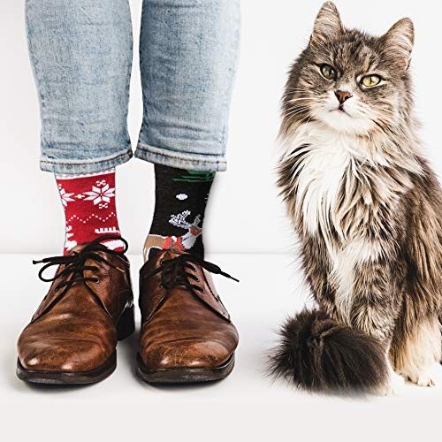 Mens Funny Socks Christmas Socks for Men Women Colorful Fun Novelty Crew Patterned Socks 6 Pairs US 7-13