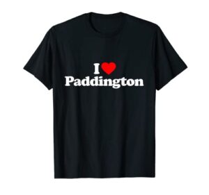 i love paddington heart graphic @ funny t-shirt