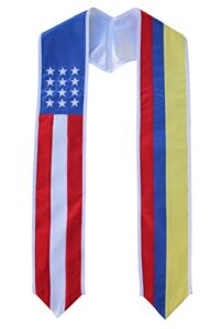 colombia and usa combo flag graduation sash stole country pride (colombia/usa)