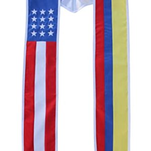 Colombia and USA Combo Flag Graduation Sash Stole Country Pride (Colombia/USA)