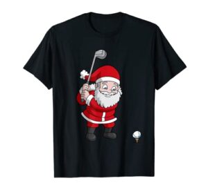 santa claus golf christmas golfer golfing t-shirt
