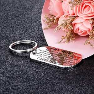 Valentines Day Gifts for Man To My Man Keychain Anniversary Birthday Gifts for Him Men Husband Wedding I Love You Couples Gift for Boyfriend Hubby Fiance Groom from Her Wife Girlfriend Fiance Keyring