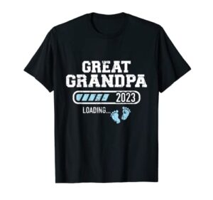 mens great grandpa loading 2023 pregnancy announcement t-shirt