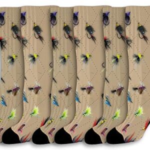 Fish Gifts for Women and Men Fly Fishing Gifts Fish Crew Socks Unisex 6-Pairs Novelty Crew Socks