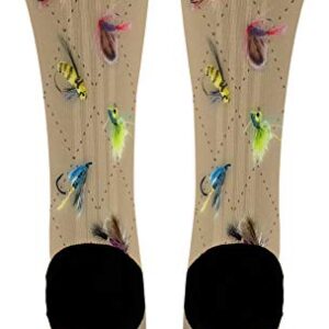 Fish Gifts for Women and Men Fly Fishing Gifts Fish Crew Socks Unisex 6-Pairs Novelty Crew Socks