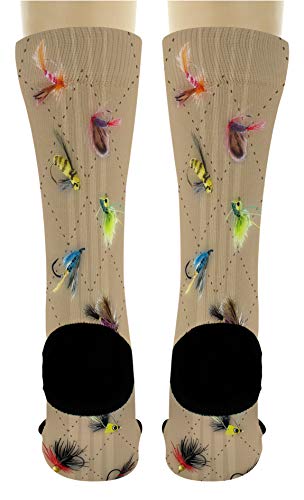 Fish Gifts for Women and Men Fly Fishing Gifts Fish Crew Socks Unisex 6-Pairs Novelty Crew Socks