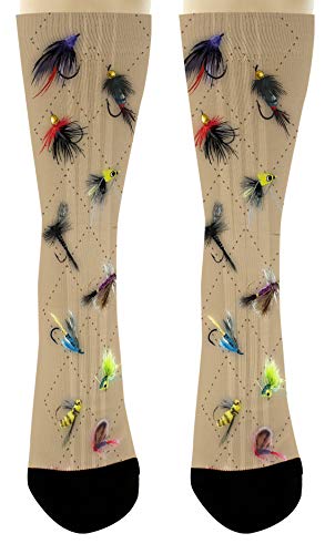 Fish Gifts for Women and Men Fly Fishing Gifts Fish Crew Socks Unisex 6-Pairs Novelty Crew Socks