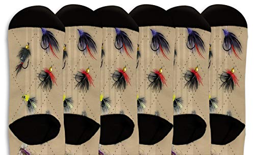 Fish Gifts for Women and Men Fly Fishing Gifts Fish Crew Socks Unisex 6-Pairs Novelty Crew Socks