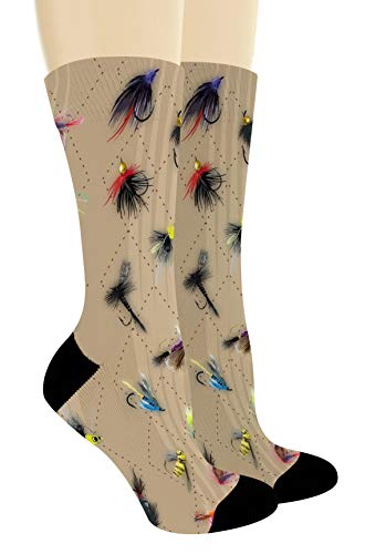 Fish Gifts for Women and Men Fly Fishing Gifts Fish Crew Socks Unisex 6-Pairs Novelty Crew Socks