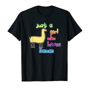 Just A girl Who Loves Llamas T-Shirt Stocking Stuffer Gift T-Shirt