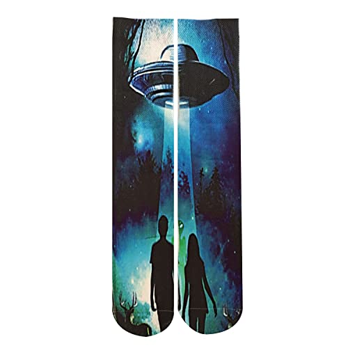 Kacolor Sox Mens Crazy Funny Cool 3D Print Pattern Novelty Athletic Crew Tube Socks,Space