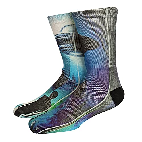 Kacolor Sox Mens Crazy Funny Cool 3D Print Pattern Novelty Athletic Crew Tube Socks,Space