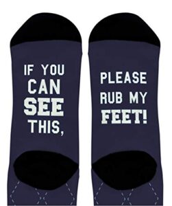 novelty gifts see this please rub my feet dad humor gifts mom humor gifts 1-pair novelty crew socks