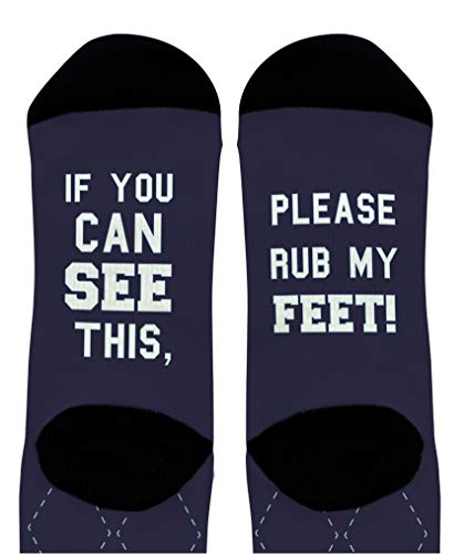 Novelty Gifts See This Please Rub My Feet Dad Humor Gifts Mom Humor Gifts 1-Pair Novelty Crew Socks