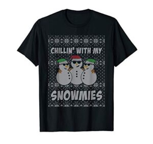 snowman funny snow pun ugly christmas t-shirt