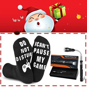 Funny Gaming Socks and LED Magnetic Tool - Stocking Stuffers Gifts for Men Women Teenage