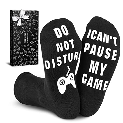 Funny Gaming Socks and LED Magnetic Tool - Stocking Stuffers Gifts for Men Women Teenage