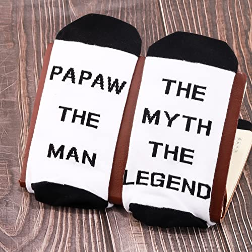 WZMPA Papaw The Man The Myth The Legend Novelty Socks Grandpa Birthday Father' s Day Gift Grandfather Socks Merchandise (Papaw The Man)